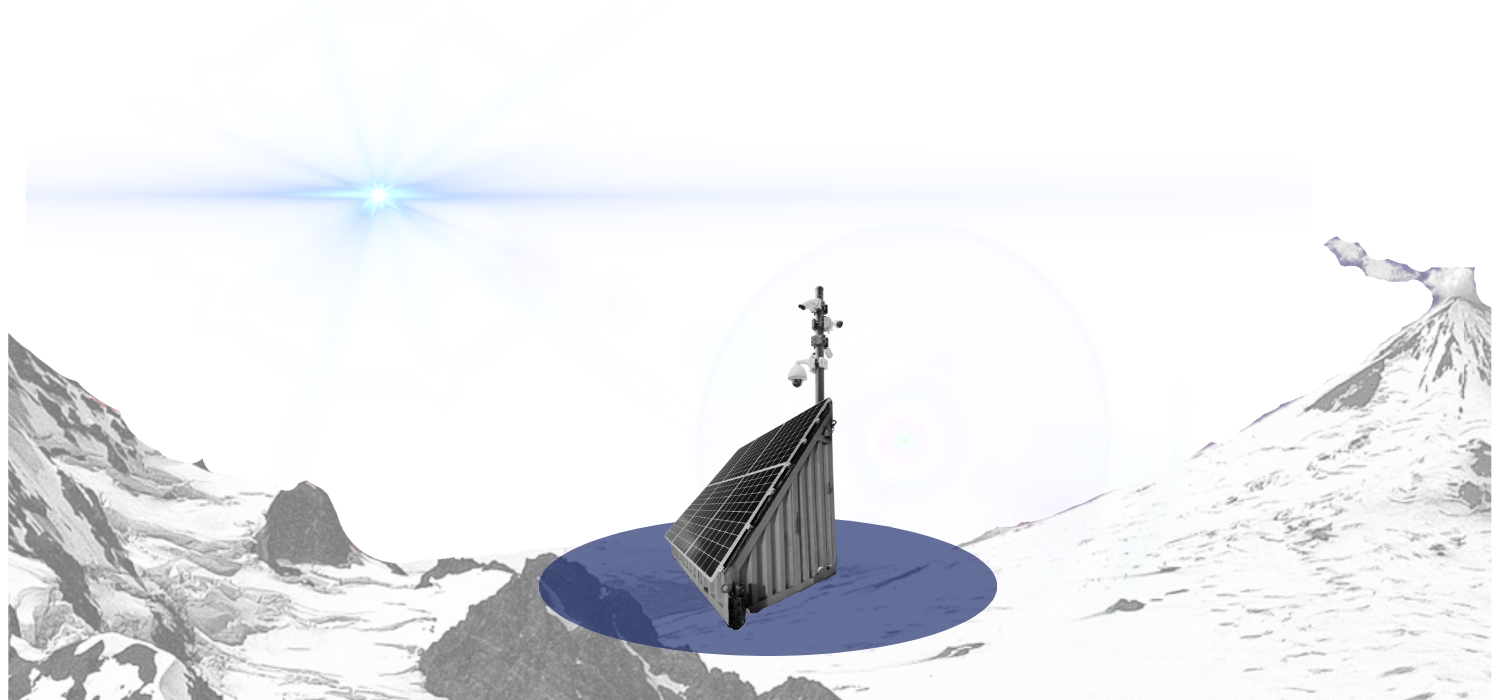 Radio Lodge™ en ambiente montañoso nevado